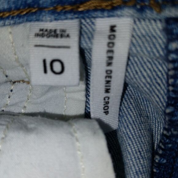 Modern Cropped Tie @ the Waist Loft Jeans sz 10 - Picture 5 of 14